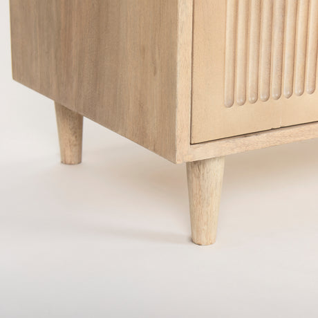 Tucker Light Brown Wood w/ Carved Arch Pattern 4 Door Sideboard from Mercana - Luna Furniture