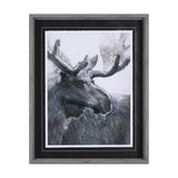Animal Portrait I (Moose) by Mercana Studio Hand Embellished Framed Art Print Matted under Glass from Mercana - Luna Furniture