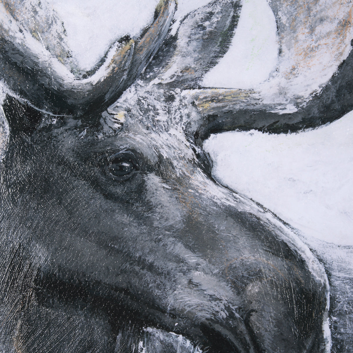 Animal Portrait I (Moose) by Mercana Studio Hand Embellished Framed Art Print Matted under Glass from Mercana - Luna Furniture