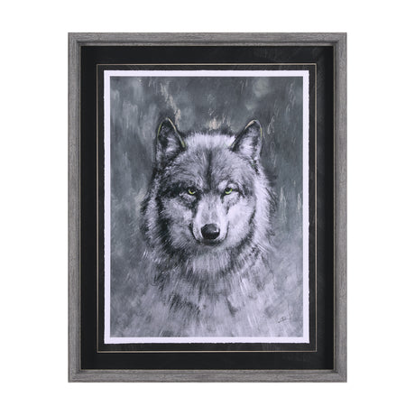 Animal Portrait II (Wolf) by Mercana Studio Hand Embellished Framed Art Print Matted under Glass from Mercana - Luna Furniture