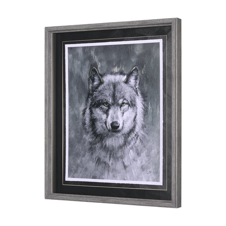 Animal Portrait II (Wolf) by Mercana Studio Hand Embellished Framed Art Print Matted under Glass from Mercana - Luna Furniture