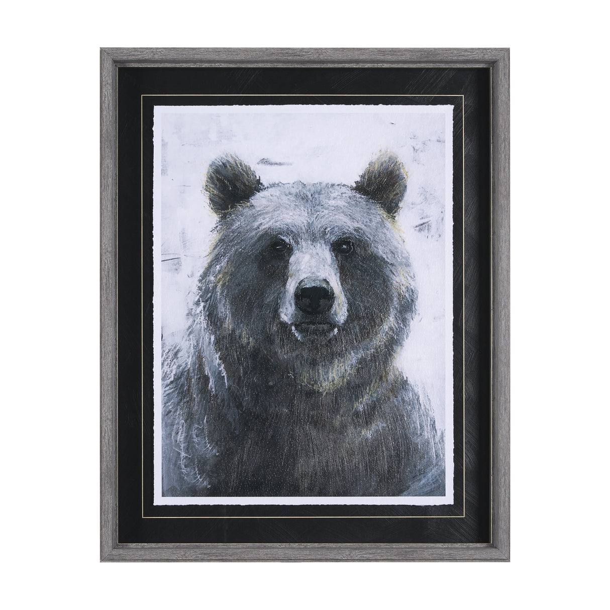 Animal Portrait III (Bear) by Mercana Studio Hand Embellished Framed Art Print Matted under Glass from Mercana - Luna Furniture