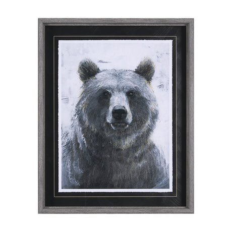 Animal Portrait III (Bear) by Mercana Studio Hand Embellished Framed Art Print Matted under Glass from Mercana - Luna Furniture