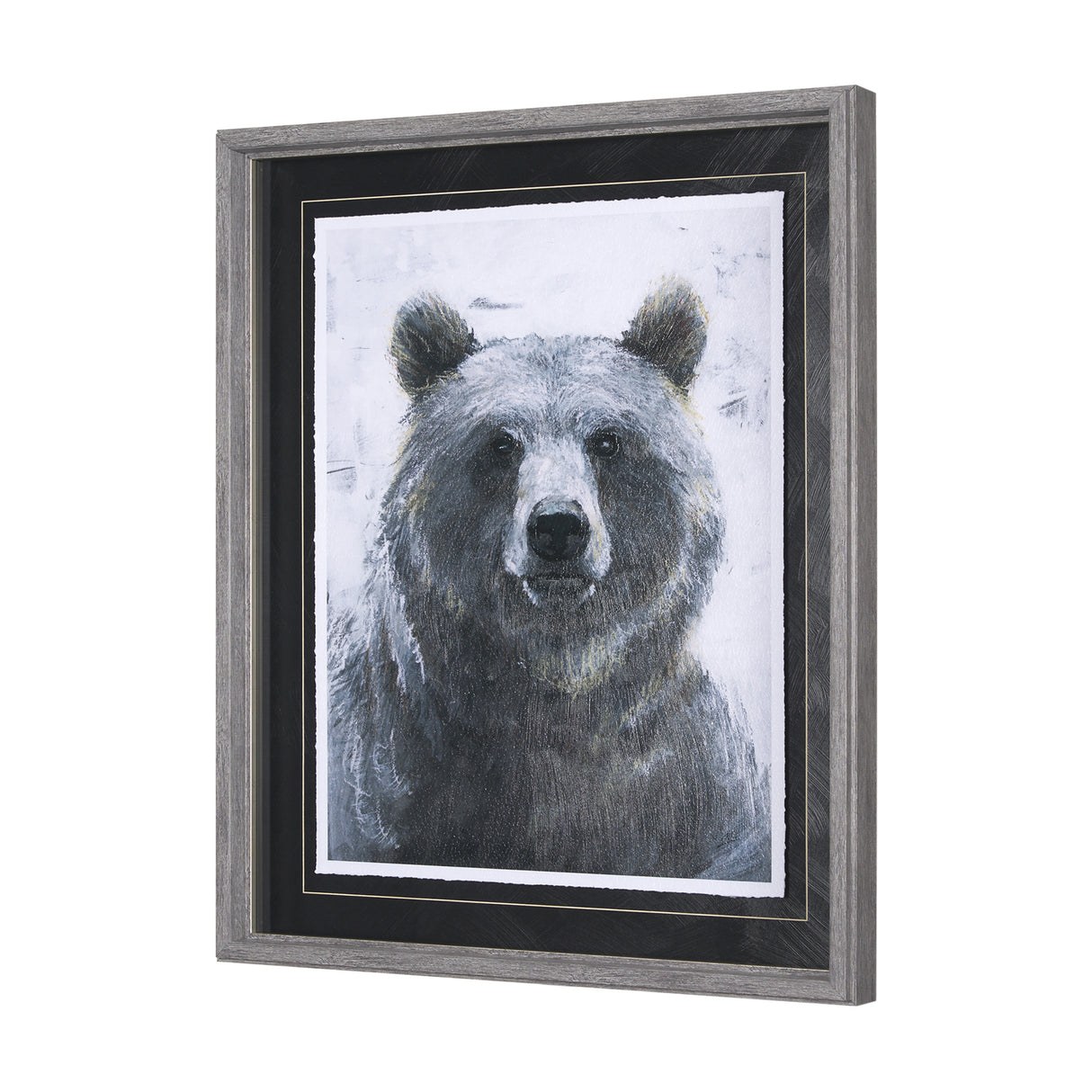 Animal Portrait III (Bear) by Mercana Studio Hand Embellished Framed Art Print Matted under Glass from Mercana - Luna Furniture