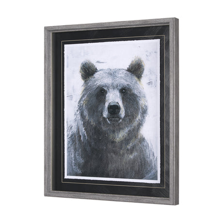 Animal Portrait III (Bear) by Mercana Studio Hand Embellished Framed Art Print Matted under Glass from Mercana - Luna Furniture