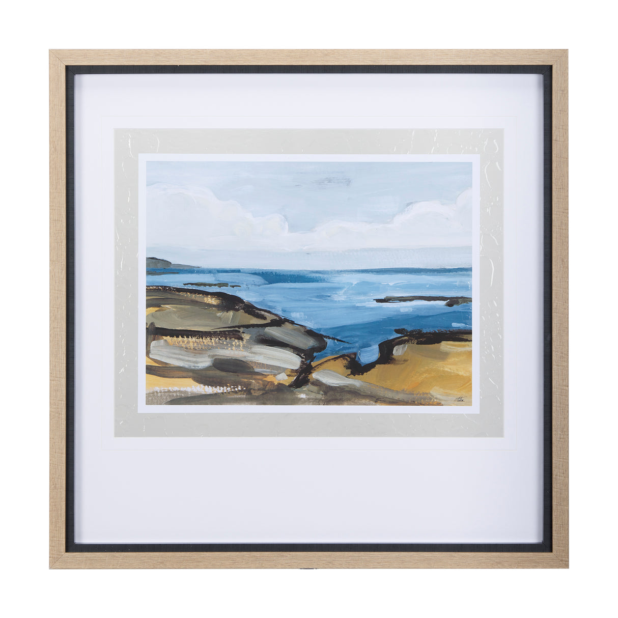 Grey Sky I by Mercana Studio a Hand Embellished Textured Framed Art Print Matted under Glass from Mercana - Luna Furniture