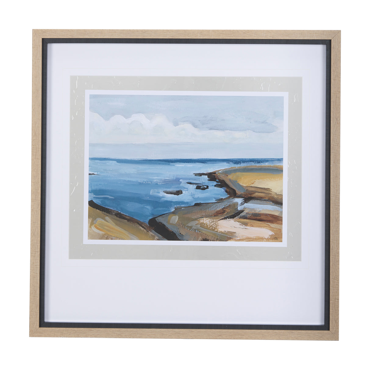 Grey Sky II by Mercana Studio a Hand Embellished Textured Framed Art Print Matted under Glass from Mercana - Luna Furniture