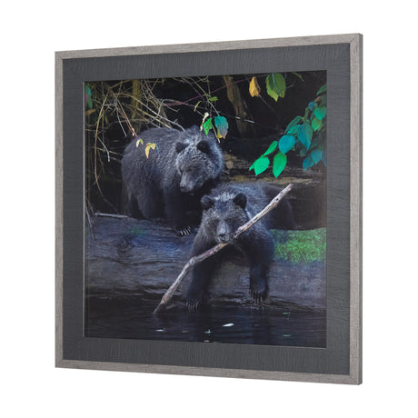Playing Bears by Chad Mackay a Hand Embellished Textured Framed Photo Art Print Matted under Glass from Mercana - Luna Furniture