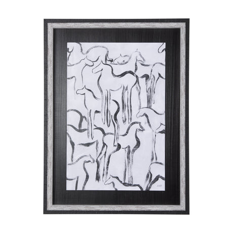 Horse Herd I by Mercana Studio a Hand Embellished Textured Framed Art Print from Mercana - Luna Furniture