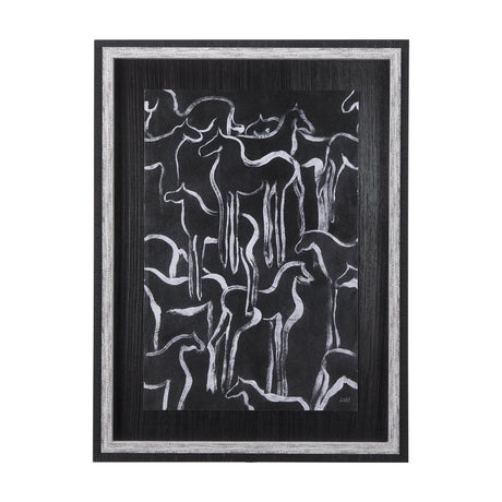Horse Herd II by Mercana Studio a Hand Embellished Textured Framed Art Print from Mercana - Luna Furniture