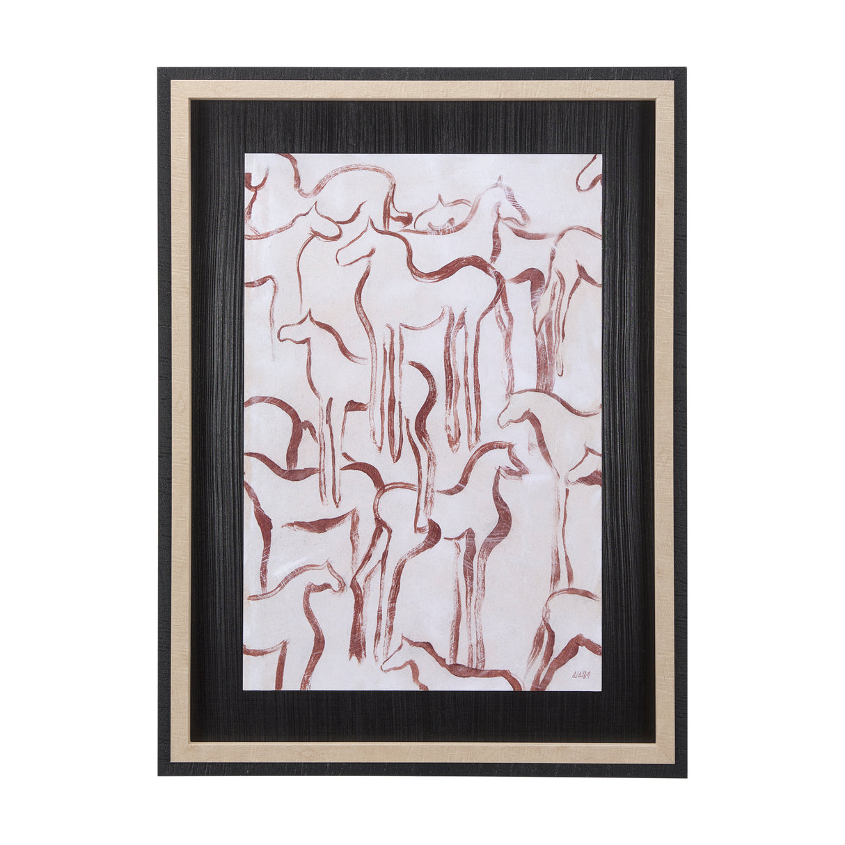 Horse Herd III by Mercana Studio a Hand Embellished Textured Framed Art Print from Mercana - Luna Furniture