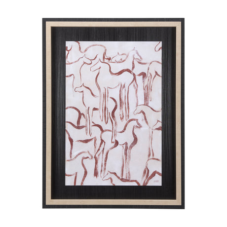 Horse Herd III by Mercana Studio a Hand Embellished Textured Framed Art Print from Mercana - Luna Furniture