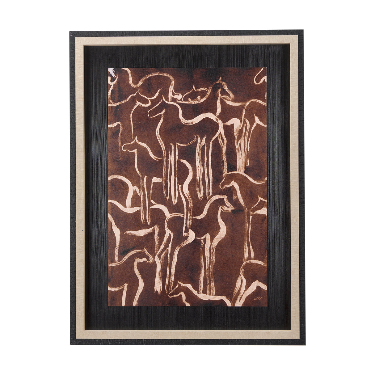 Horse Herd IV by Mercana Studio a Hand Embellished Textured Framed Art Print from Mercana - Luna Furniture