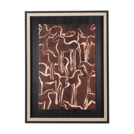 Horse Herd IV by Mercana Studio a Hand Embellished Textured Framed Art Print from Mercana - Luna Furniture