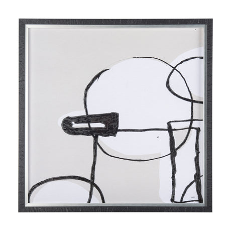 Neutral Shapes I by Mercana Studio a Hand Embellished Textured Framed Art Print Matted under Glass from Mercana - Luna Furniture