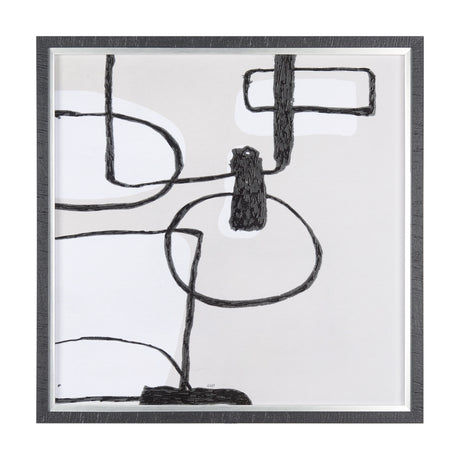 Neutral Shapes II by Mercana Studio a Hand Embellished Textured Framed Art Print Matted under Glass from Mercana - Luna Furniture