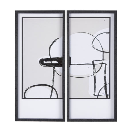 Neutral Shapes I by Mercana Studio a Hand Embellished Textured Framed Art Print Matted under Glass from Mercana - Luna Furniture