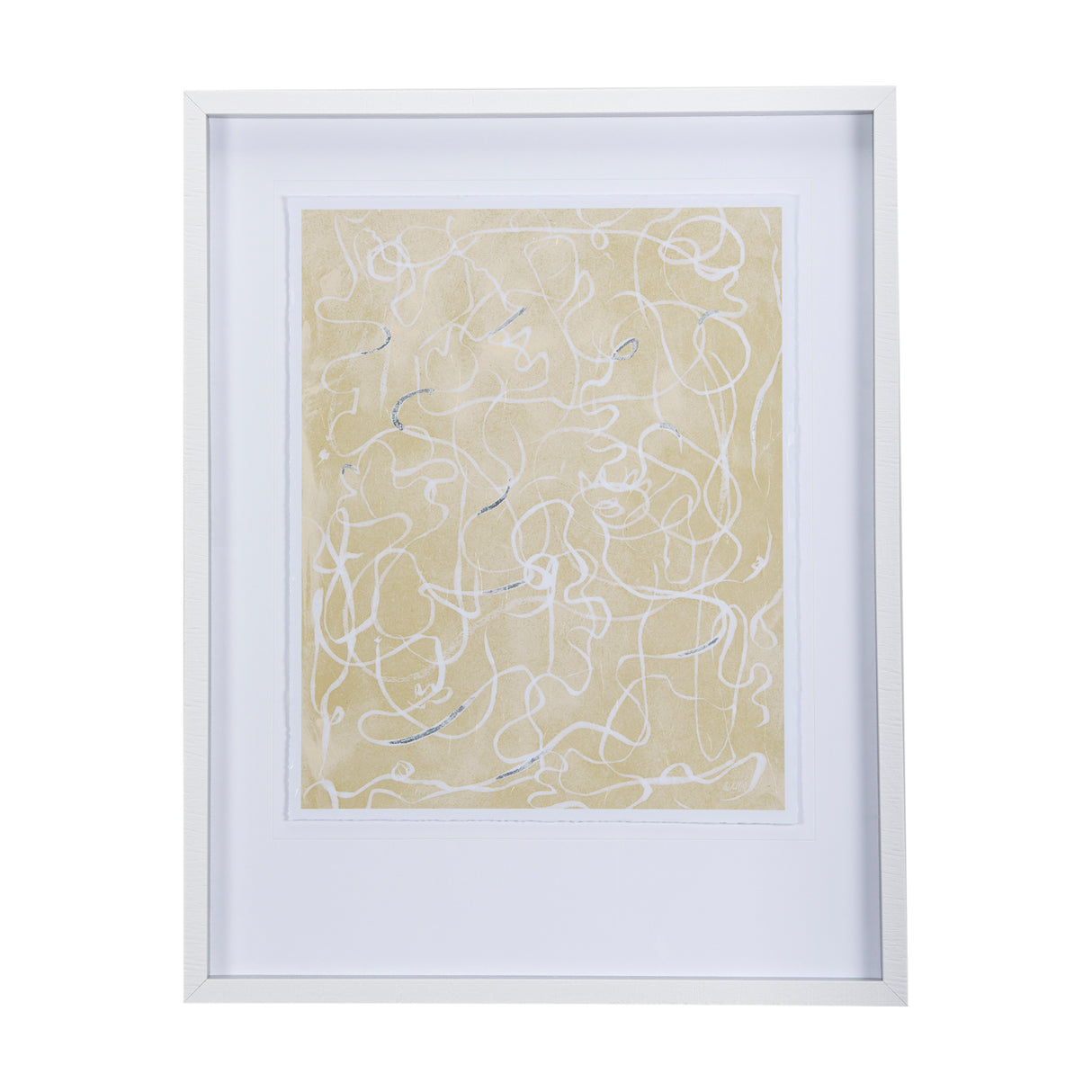 Thread Yellow III by Mercana Studio a Hand Embellished Textured Framed Art Print Matted under Glass from Mercana - Luna Furniture