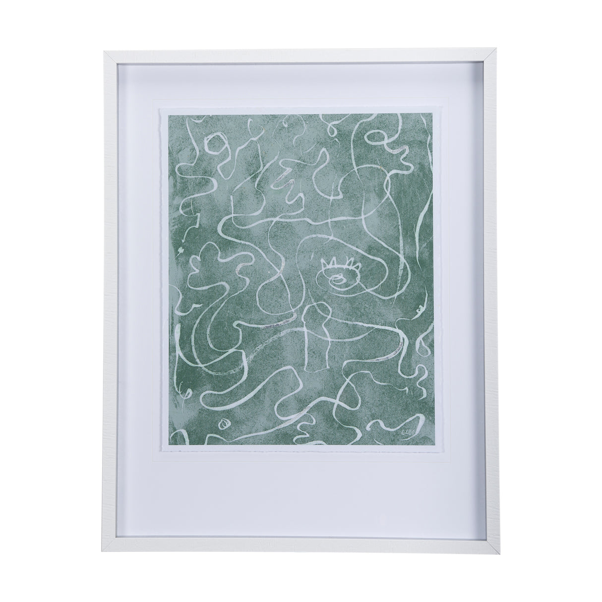 Thread Green II by Mercana Studio a Hand Embellished Textured Framed Art Print Matted under Glass from Mercana - Luna Furniture