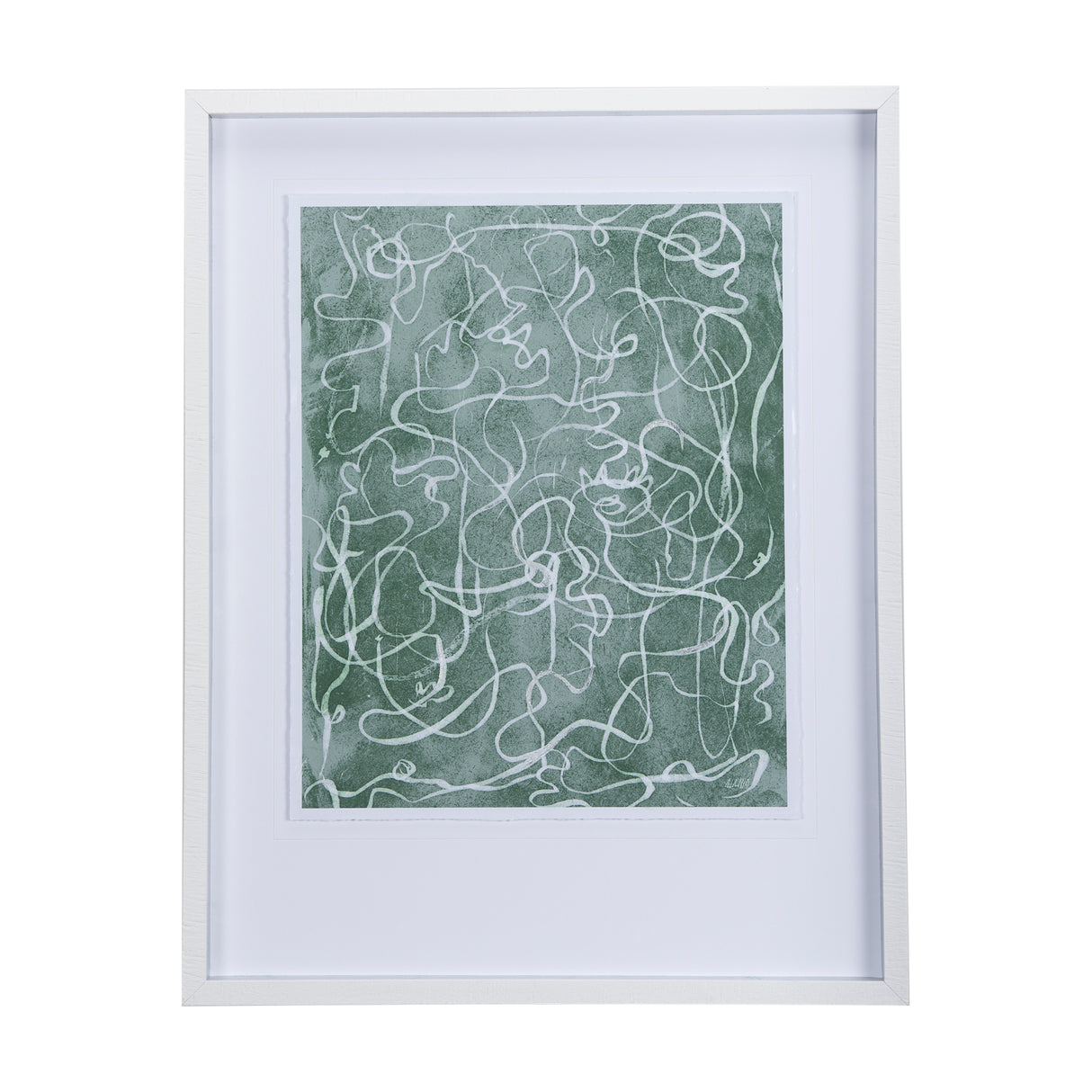 Thread Green III by Mercana Studio a Hand Embellished Textured Framed Art Print Matted under Glass from Mercana - Luna Furniture