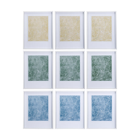 Thread Blue I by Mercana Studio a Hand Embellished Textured Framed Art Print Matted under Glass from Mercana - Luna Furniture