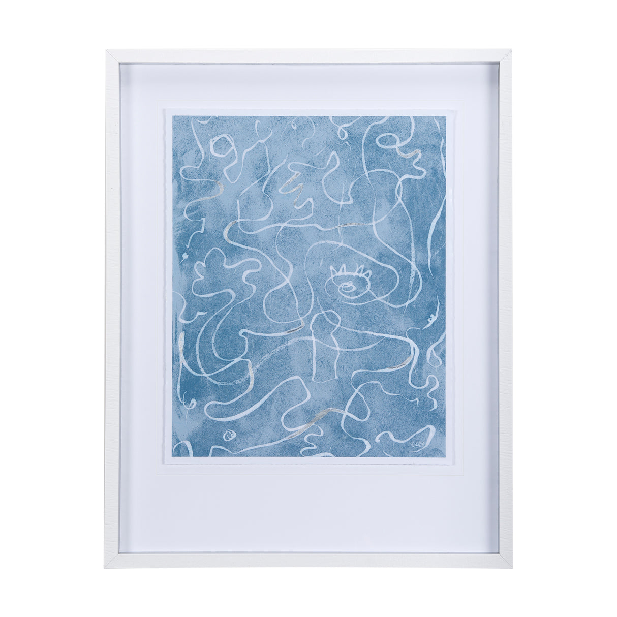 Thread Blue II by Mercana Studio a Hand Embellished Textured Framed Art Print Matted under Glass from Mercana - Luna Furniture