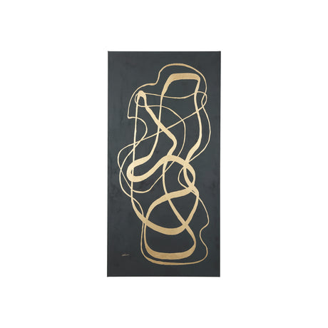 Free Lines Dark Green by Mercana Studio a Hand Embellished Textured Canvas from Mercana - Luna Furniture