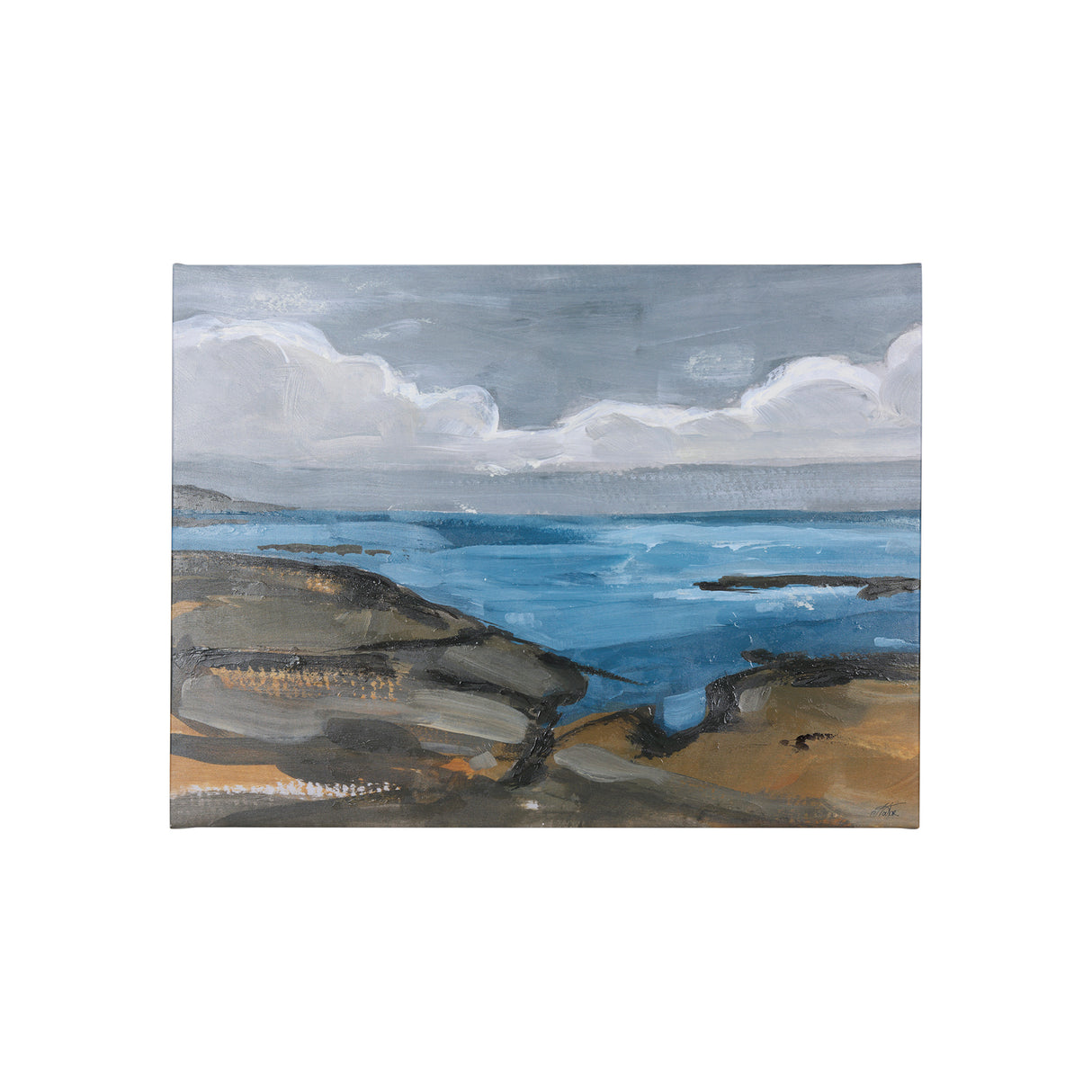 Grey Sky I by Mercana Studio a Hand Embellished Textured Canvas from Mercana - Luna Furniture