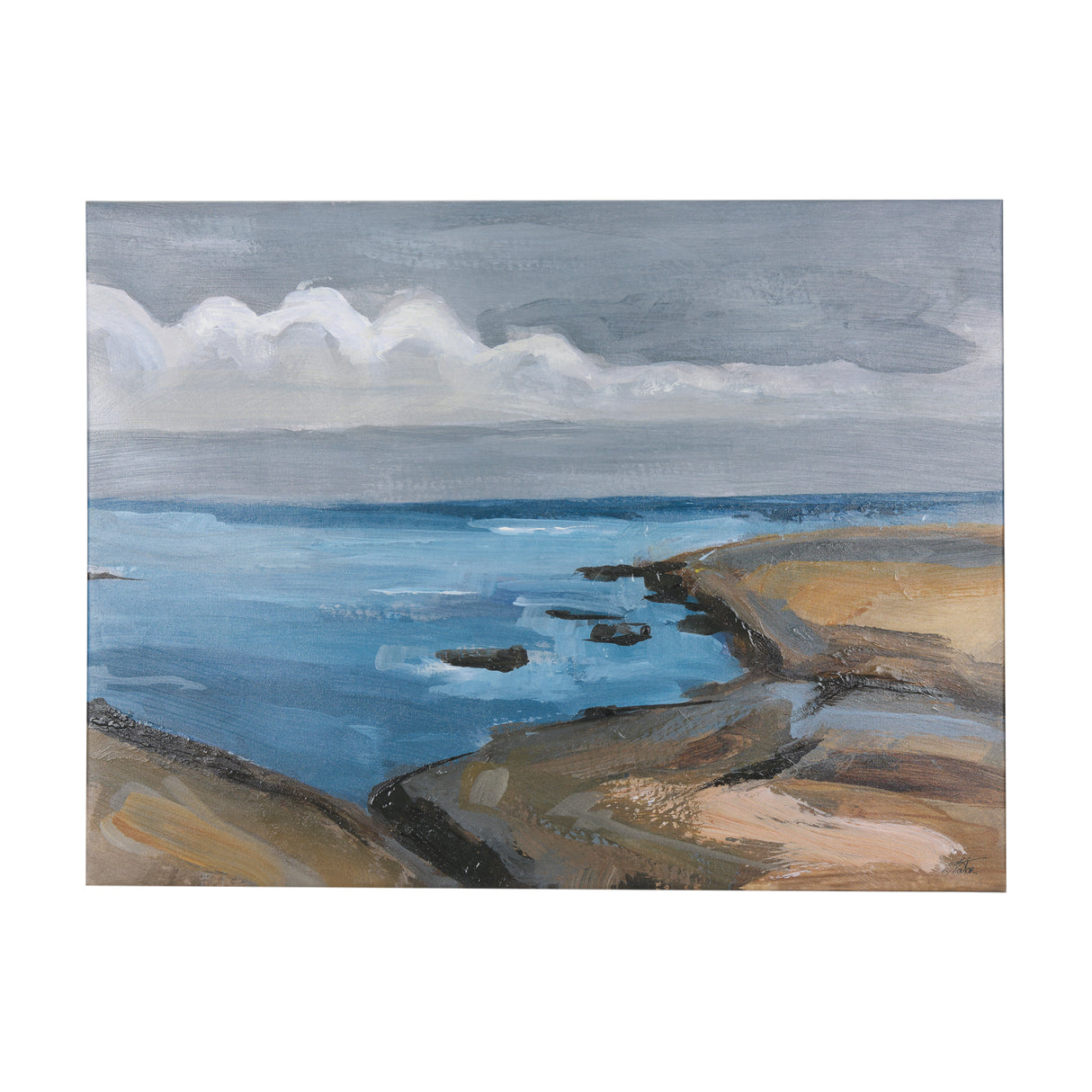 Grey Sky II by Mercana Studio a Hand Embellished Textured Canvas from Mercana - Luna Furniture