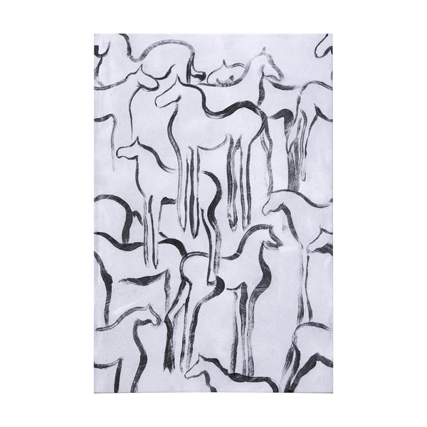 Horse Herd I by Mercana Studio a Hand Embellished Textured Canvas