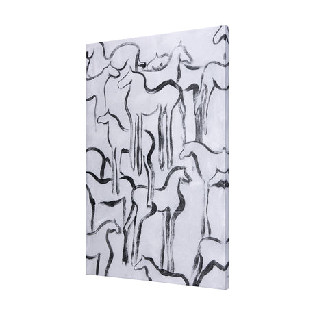 Horse Herd I by Mercana Studio a Hand Embellished Textured Canvas from Mercana - Luna Furniture