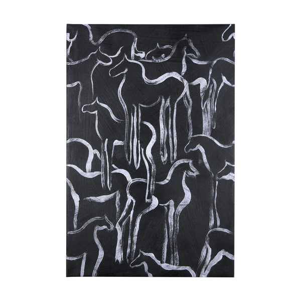 Horse Herd II by Mercana Studio a Hand Embellished Textured Canvas