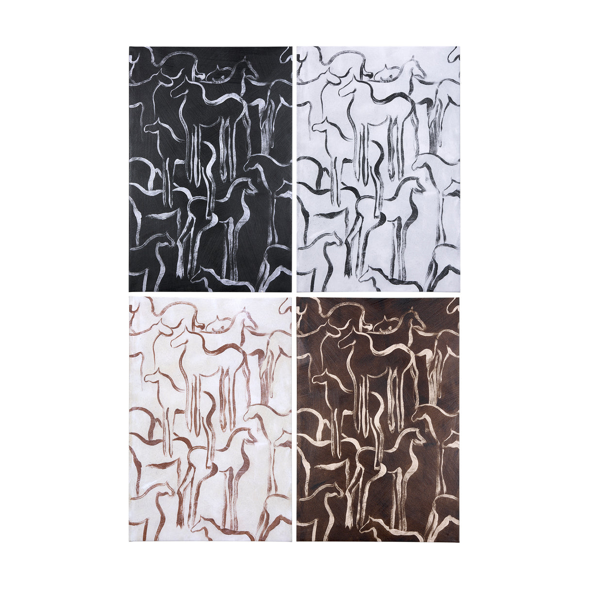Horse Herd II by Mercana Studio a Hand Embellished Textured Canvas from Mercana - Luna Furniture