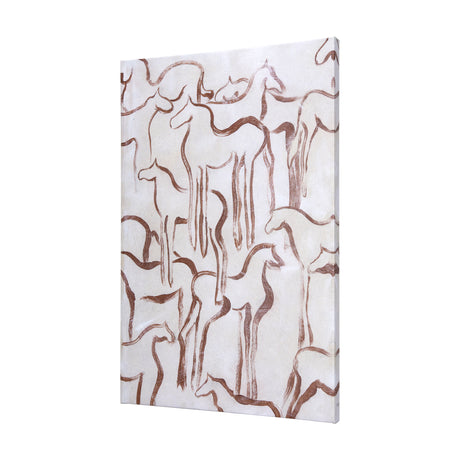 Horse Herd III by Mercana Studio a Hand Embellished Textured Canvas from Mercana - Luna Furniture