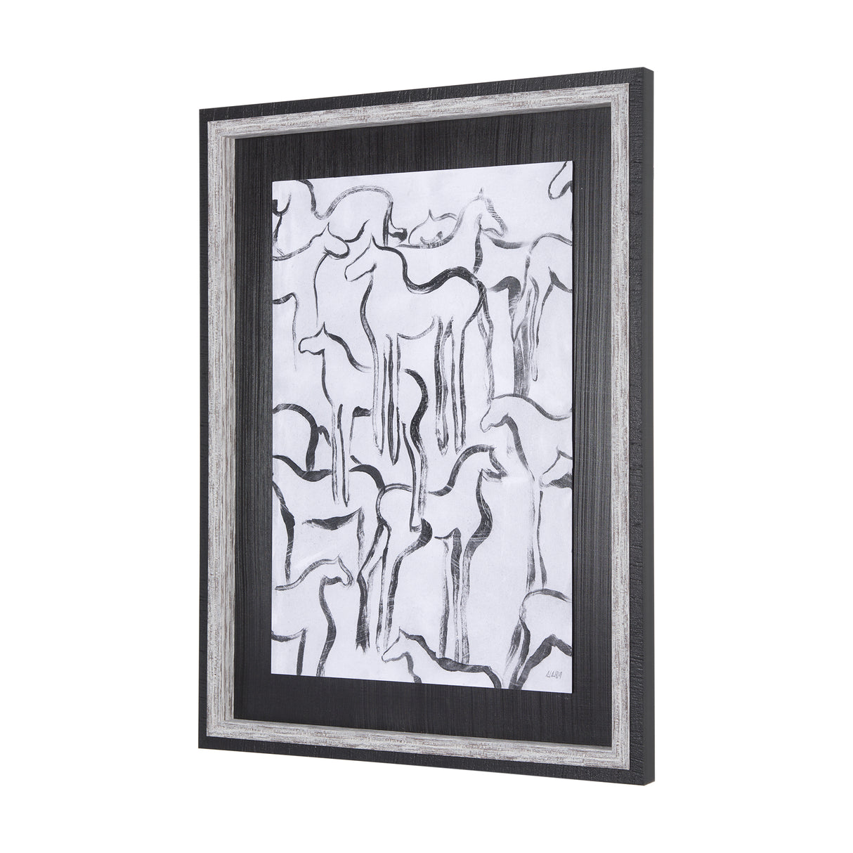 Horse Herd I by Mercana Studio a Hand Embellished Textured Framed Art Print from Mercana - Luna Furniture