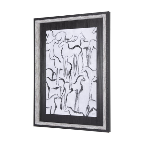 Horse Herd I by Mercana Studio a Hand Embellished Textured Framed Art Print from Mercana - Luna Furniture