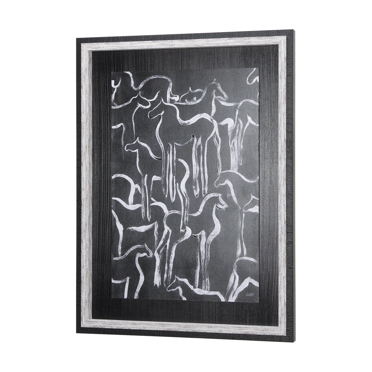 Horse Herd II by Mercana Studio a Hand Embellished Textured Framed Art Print from Mercana - Luna Furniture