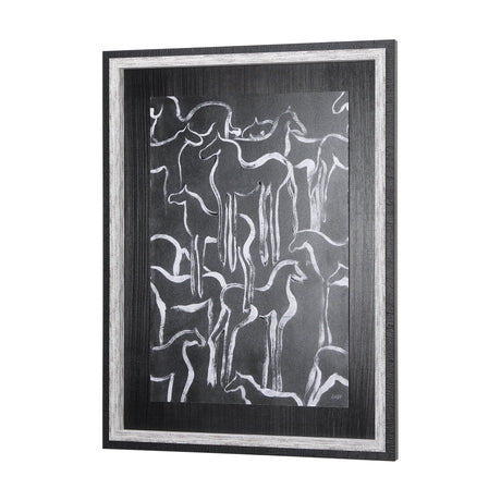 Horse Herd II by Mercana Studio a Hand Embellished Textured Framed Art Print from Mercana - Luna Furniture