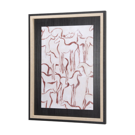 Horse Herd III by Mercana Studio a Hand Embellished Textured Framed Art Print from Mercana - Luna Furniture