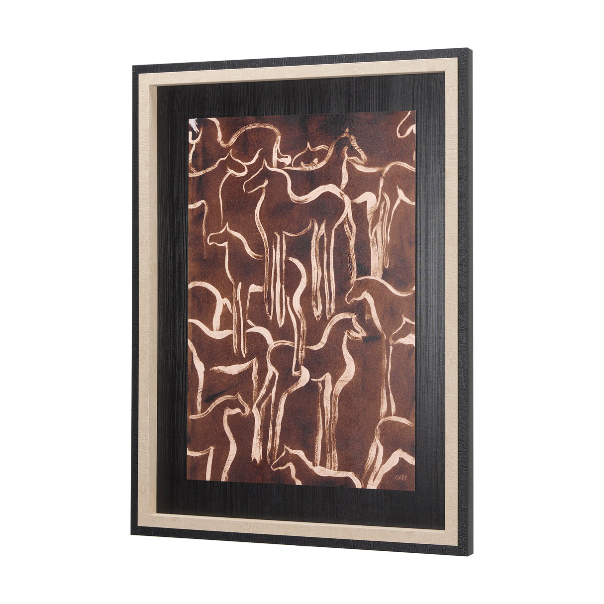 Horse Herd IV by Mercana Studio a Hand Embellished Textured Framed Art Print from Mercana - Luna Furniture