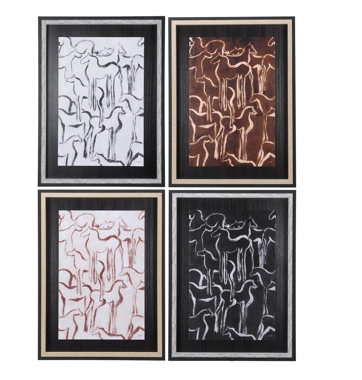 Horse Herd IV by Mercana Studio a Hand Embellished Textured Framed Art Print from Mercana - Luna Furniture