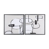 Neutral Shapes I by Mercana Studio a Hand Embellished Textured Framed Art Print Matted under Glass from Mercana - Luna Furniture