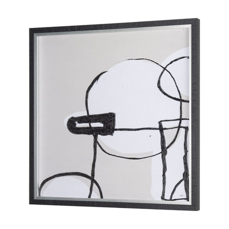 Neutral Shapes I by Mercana Studio a Hand Embellished Textured Framed Art Print Matted under Glass from Mercana - Luna Furniture