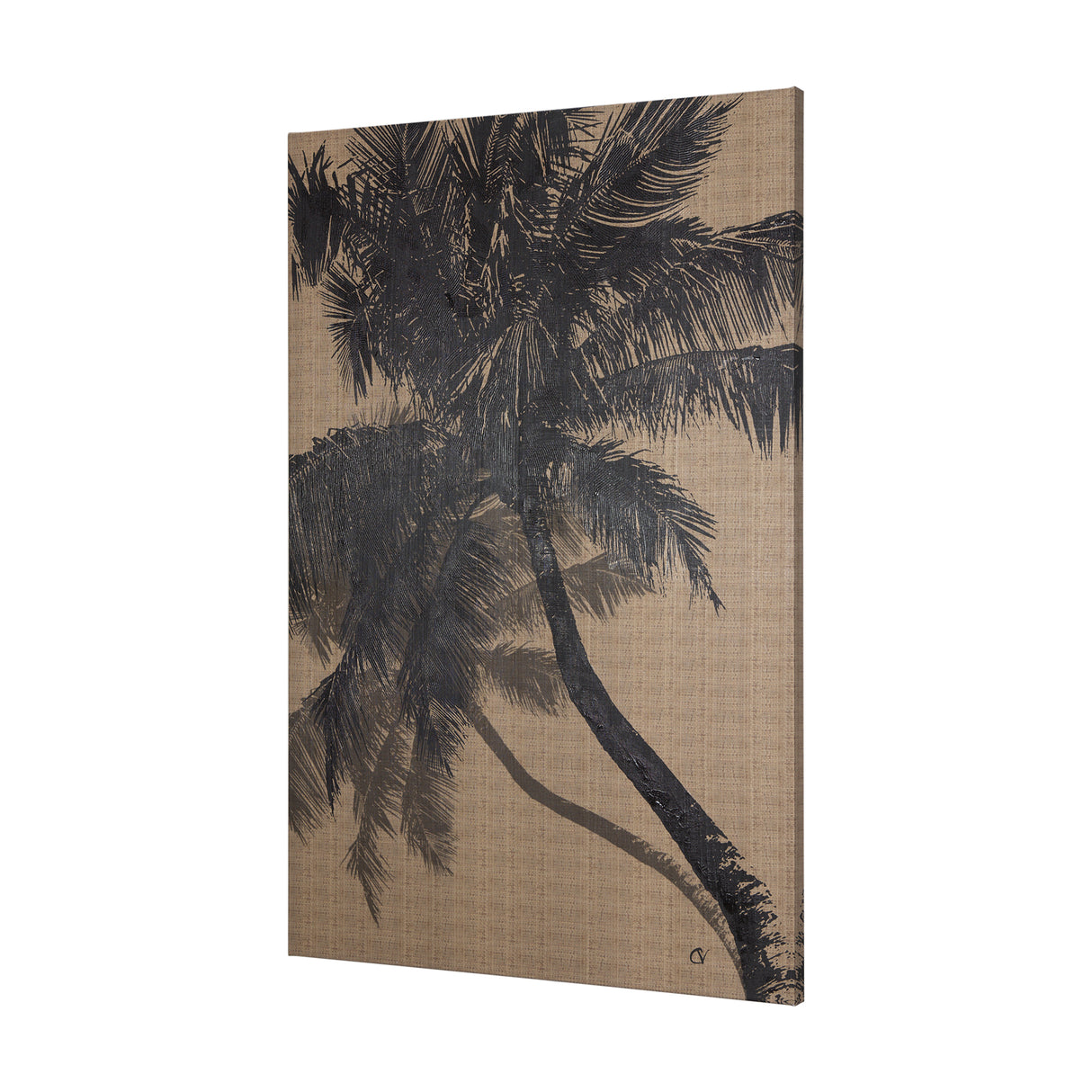 Palm Shadow I by Mercana Studio a Hand Embellished Textured Canvas from Mercana - Luna Furniture