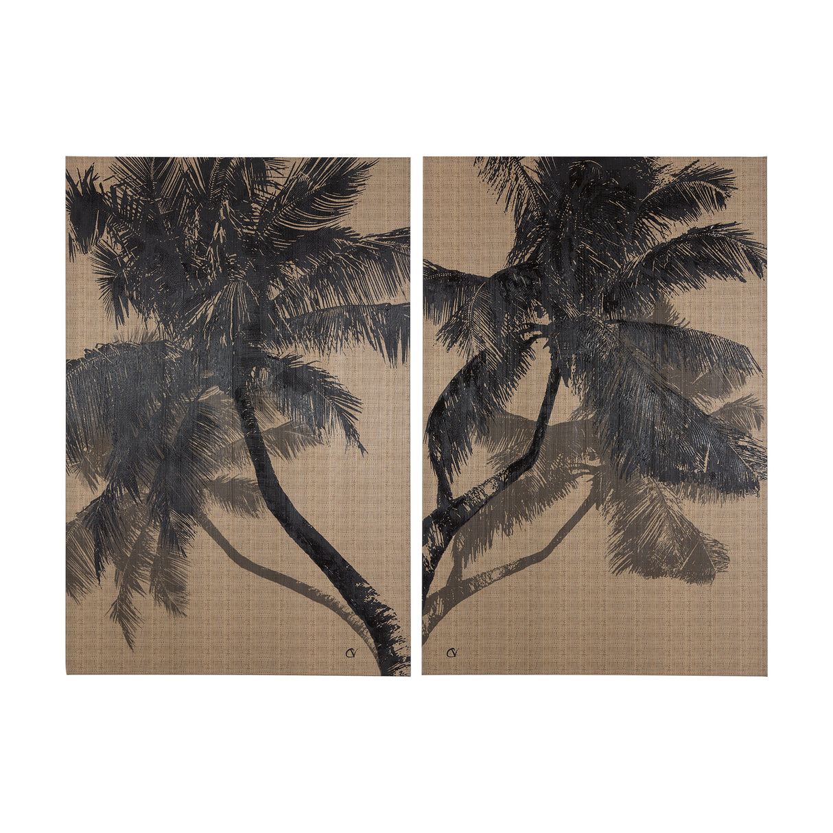 Palm Shadow I by Mercana Studio a Hand Embellished Textured Canvas from Mercana - Luna Furniture