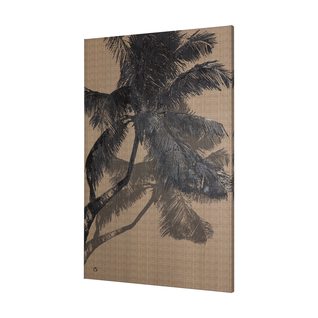 Palm Shadow II by Mercana Studio a Hand Embellished Textured Canvas from Mercana - Luna Furniture