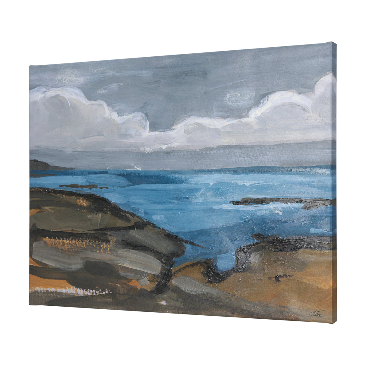 Grey Sky I by Mercana Studio a Hand Embellished Textured Canvas from Mercana - Luna Furniture