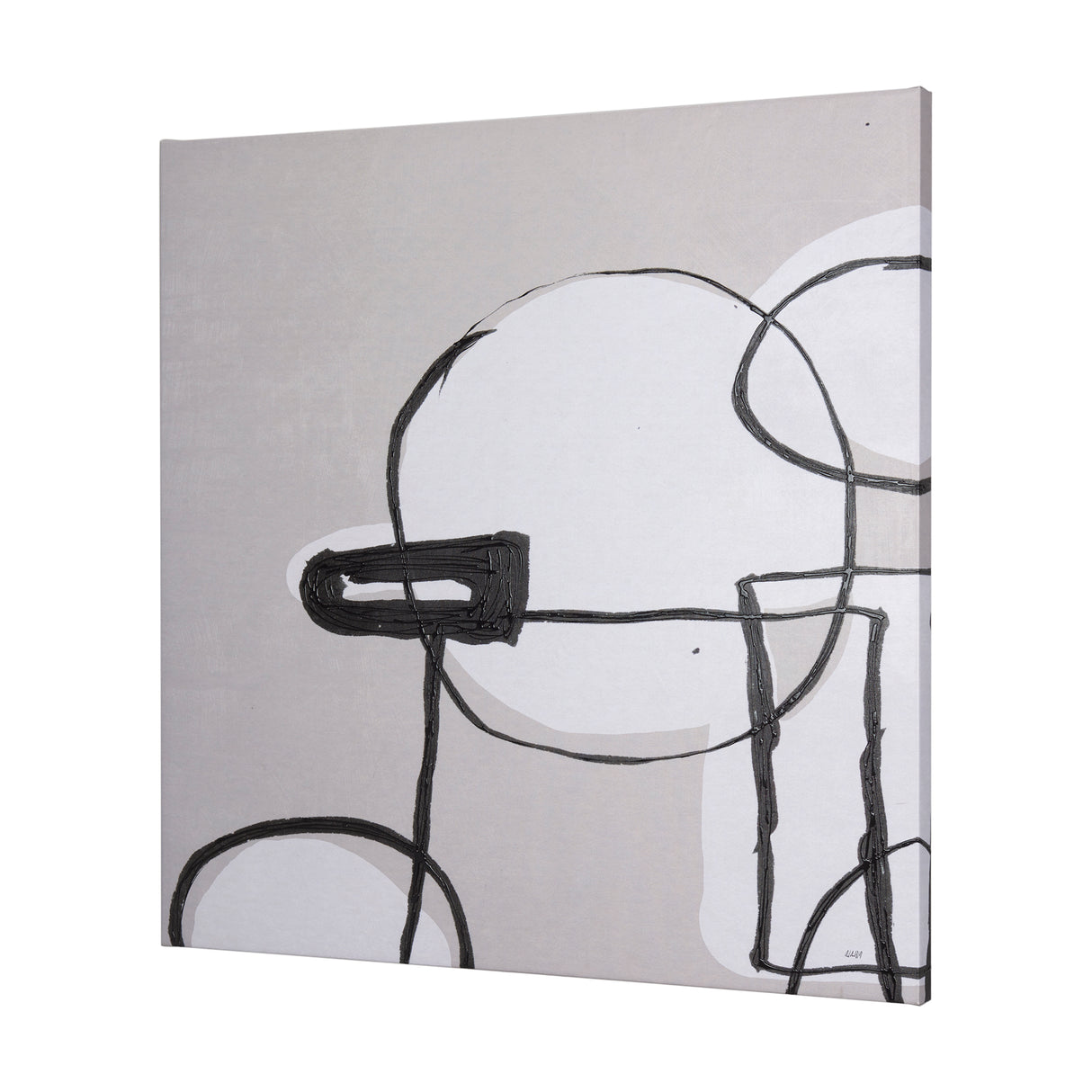 Neutral Shapes I by Mercana Studio a Hand Embellished Textured Canvas from Mercana - Luna Furniture