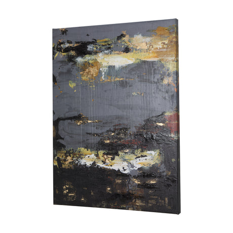 Silver and gold inspiration I by Mercana Studio a Hand Embellished Textured Canvas from Mercana - Luna Furniture