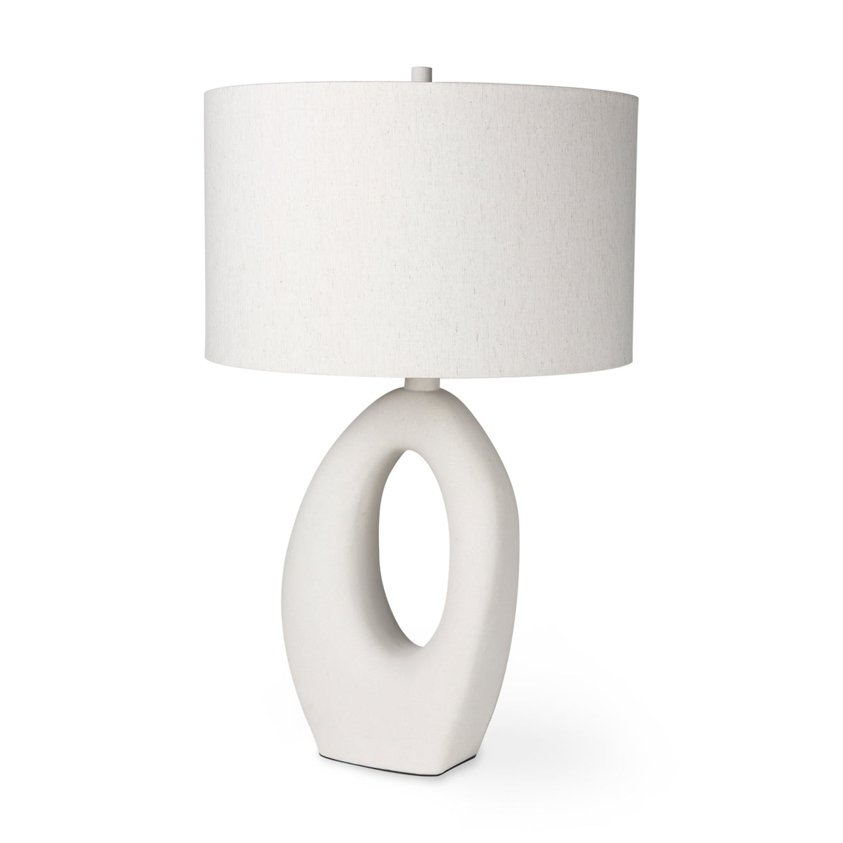 Tao 20.0L x 20.0W x 33.0H Cream Base W/White Shade Table Lamp from Mercana - Luna Furniture